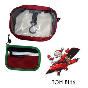 Tom Bihn Red and Green Travel Pouches